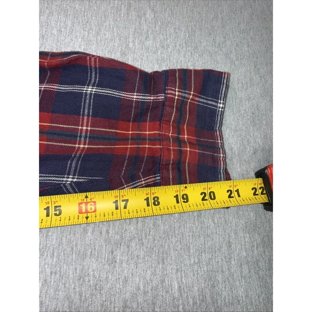 Levi's Men's Tailored Fit Plaid Flannel Shirt Red Blue Long Sleeve Button Up